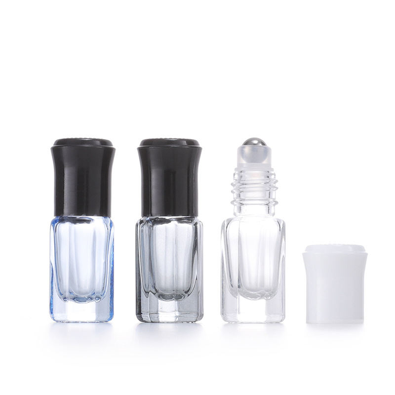 Free Sample Cosmetics Packaging Perfume Essential Oil Glass Container 3ml Roll-on Bottle