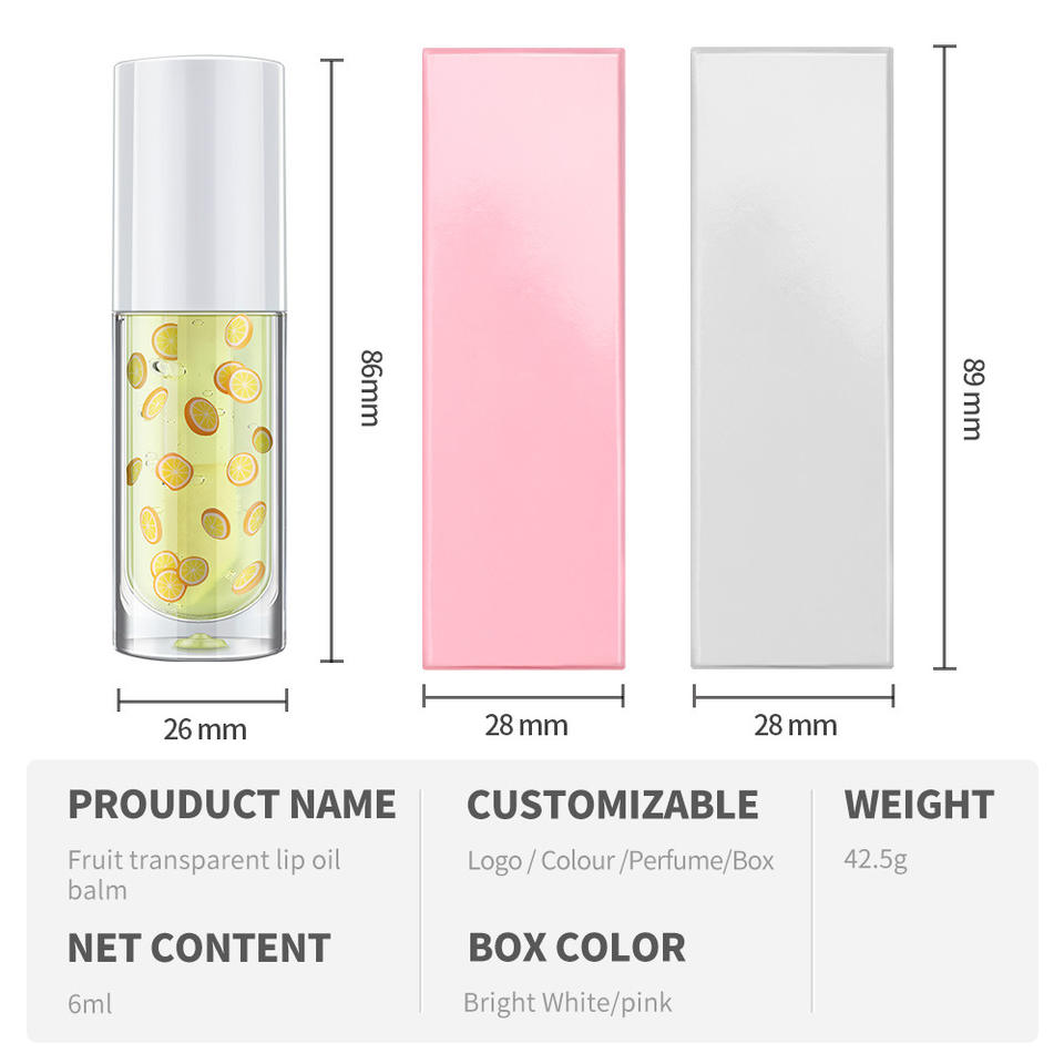 6ml Girl Long Lasting Color Red Pink Orange Various Color Personal Care Moisturizing Fruit Custom Logo Lip Tint