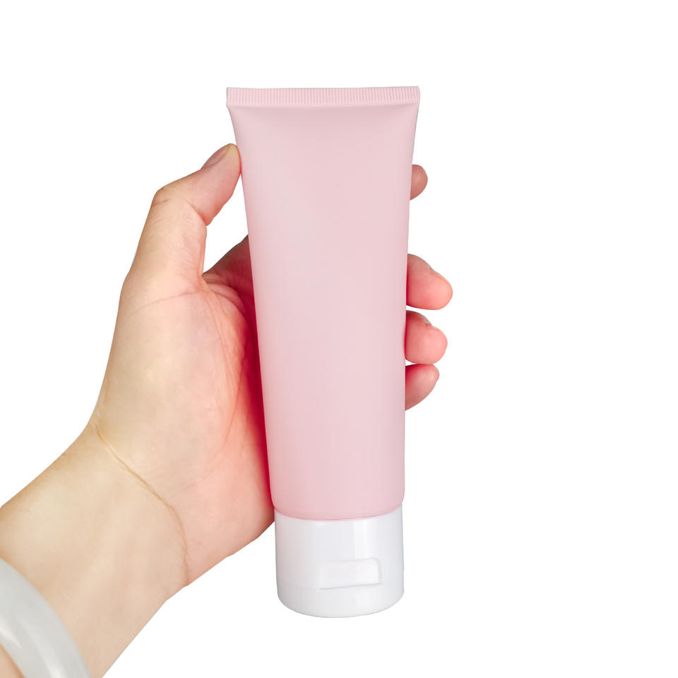 Acrylic Lid Soft Tube Matte Pink Squeeze Facial Cleanser Tube Lotion Bottle Shower Gel Packaging Empty Packaging Tube