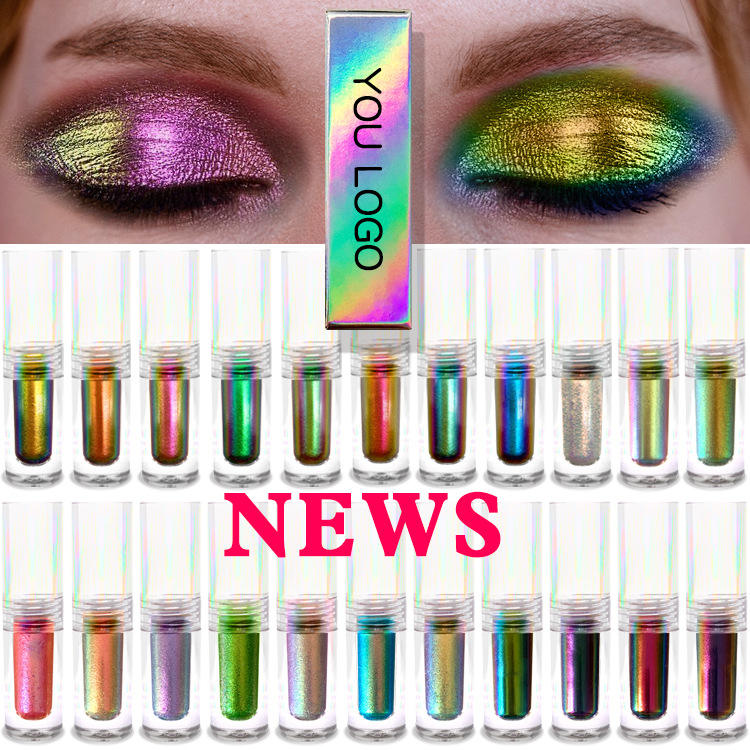 Individual Private Label Multichrome Eye Shadow Custom Logo Holographic Pigments Chameleon Liquid Eyeshadow