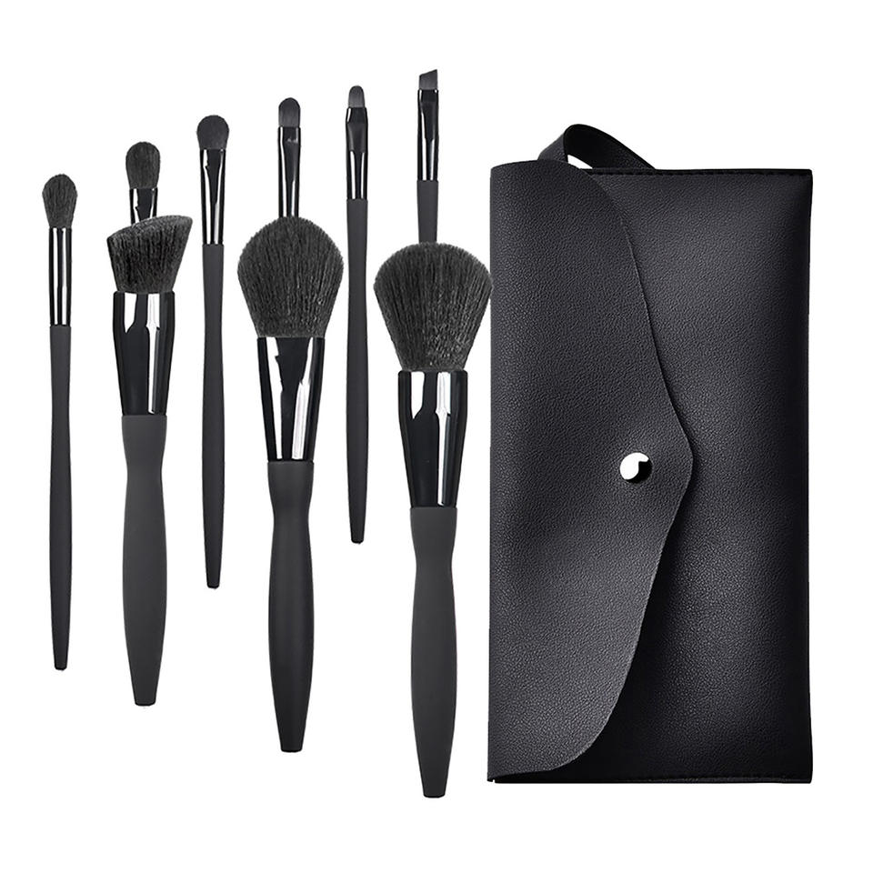 Pro 9pcs Vegan Black Your Own Brand Custom Logo Makeup Brushes Set With Case