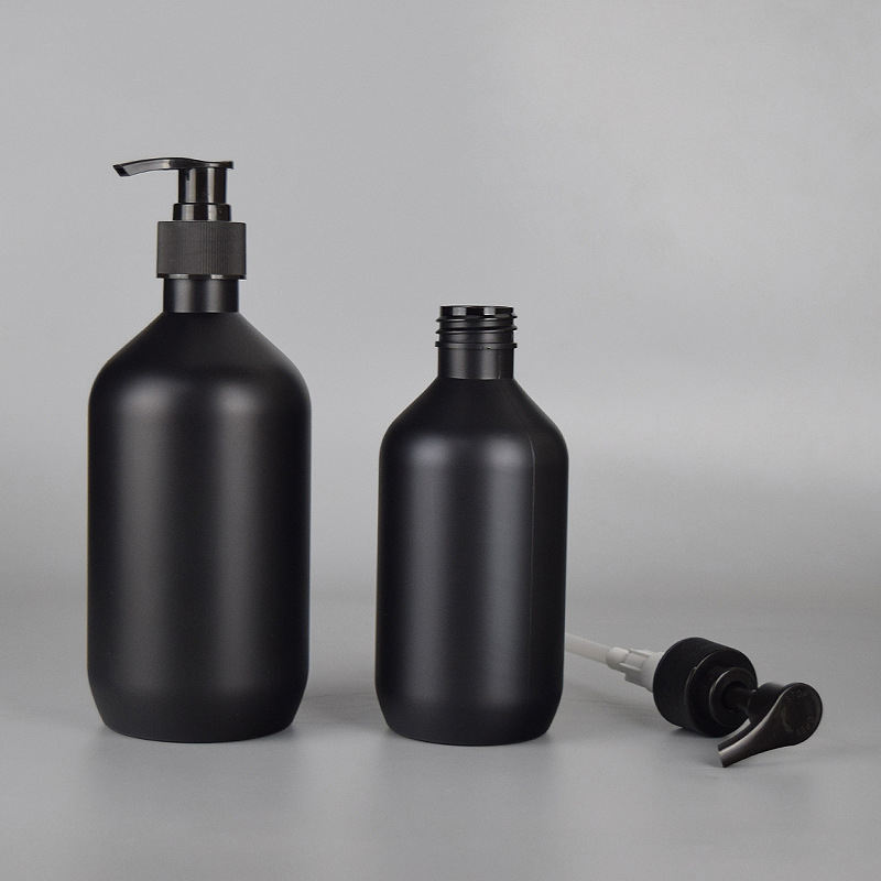 300ml 500ml Silk Screen Printing Matt Black Plastic Conditioner Shampoo Soap Dispenser Bottles With Pump Dispenser