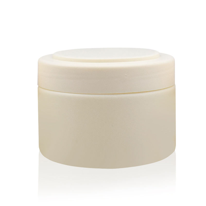 PE Sheep Oil Moisturizing Cream Jar 250g Beige Large Capacity Cosmetics Empty Wide Mouth Screw Hdpe Plastic Jar With Cover