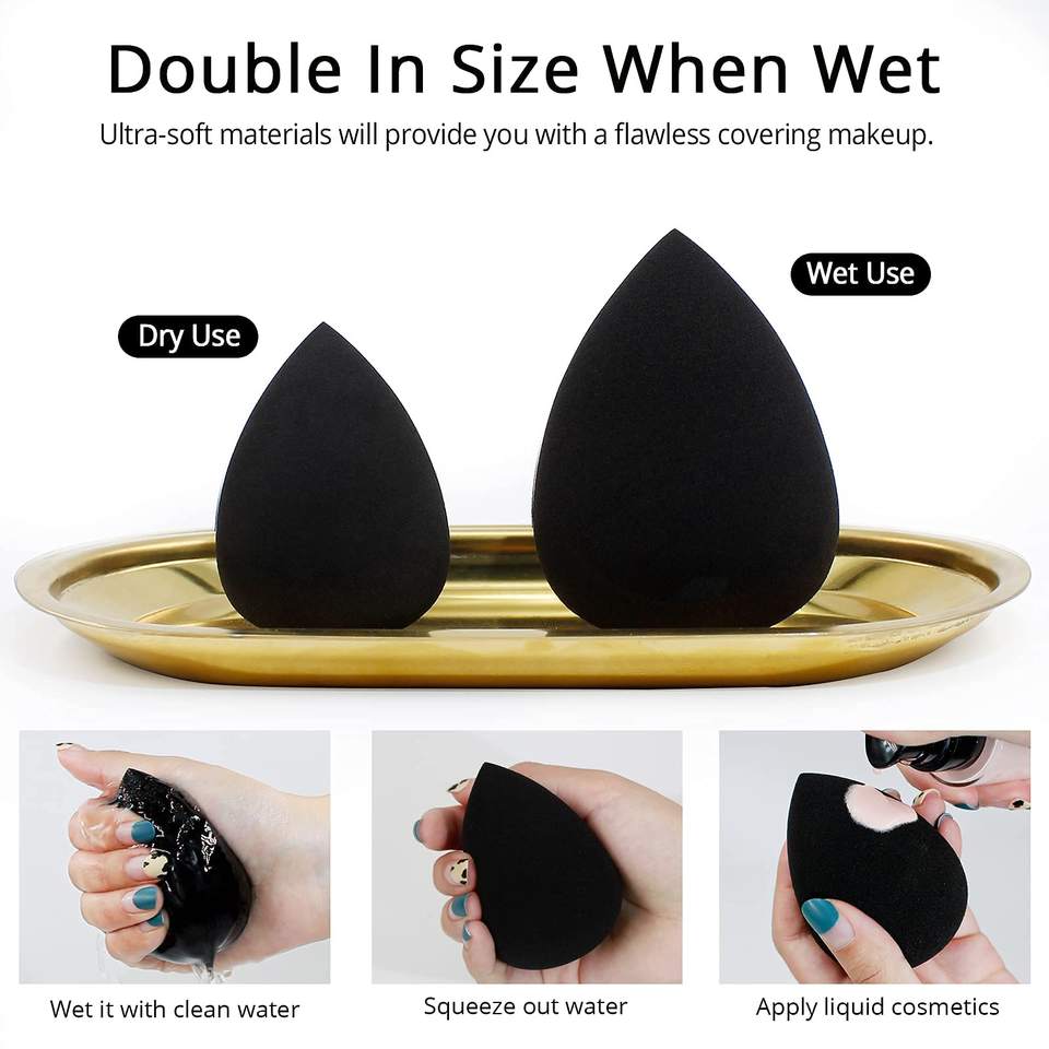 Amazon Hot Sale Customized Beauty Sponge Blenders Makeup Sponges Set With Kabuki Contour Brush