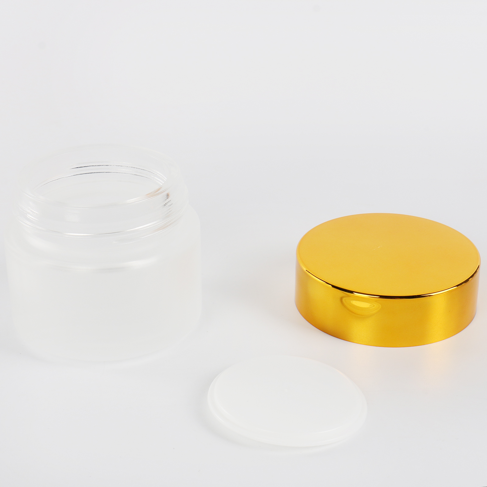 Luxury Face Cosmetic Packaging Containers Custom Empty Frosted Cosmetic Cream Glass Jar 100ml With Silver Gold Lid