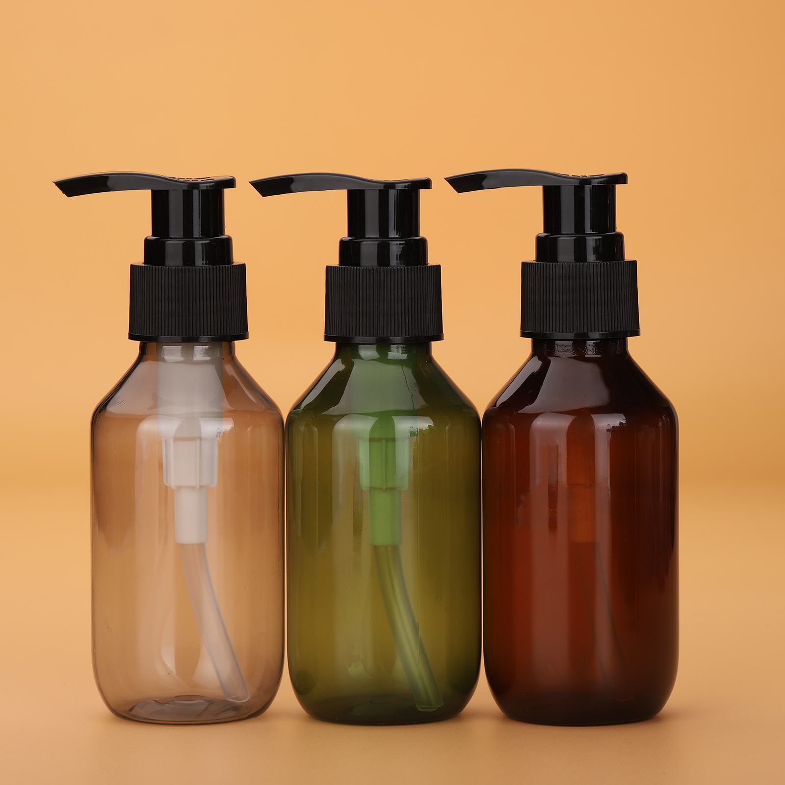 Empty Body Wash Bottle 100ml 150ml 200ml 300ml 400ml 500ml Amber Green Gray Pet Plastic Shampoo Hand Wash Lotion Pump Bottles