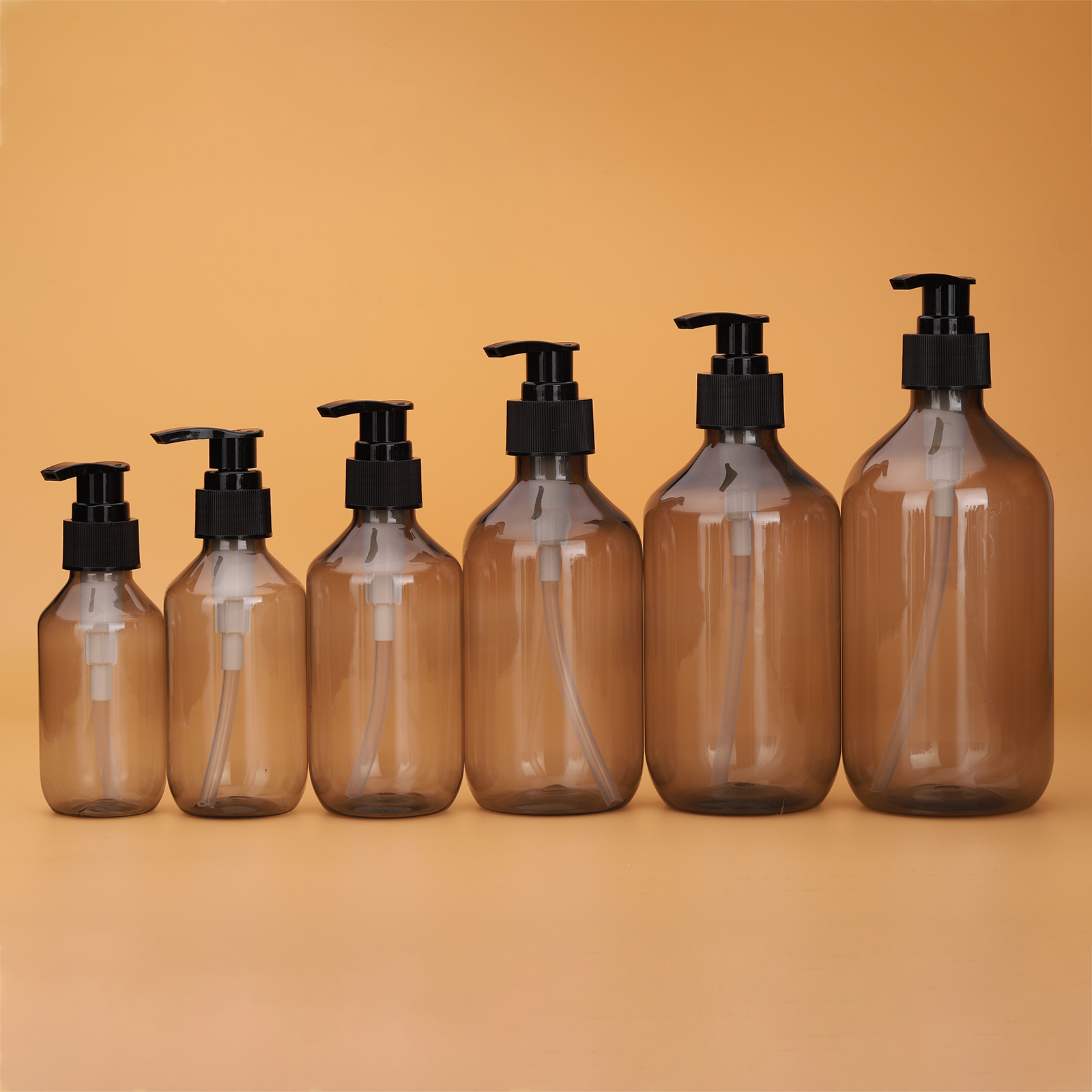 Empty Body Wash Bottle 100ml 150ml 200ml 300ml 400ml 500ml Amber Green Gray Pet Plastic Shampoo Hand Wash Lotion Pump Bottles