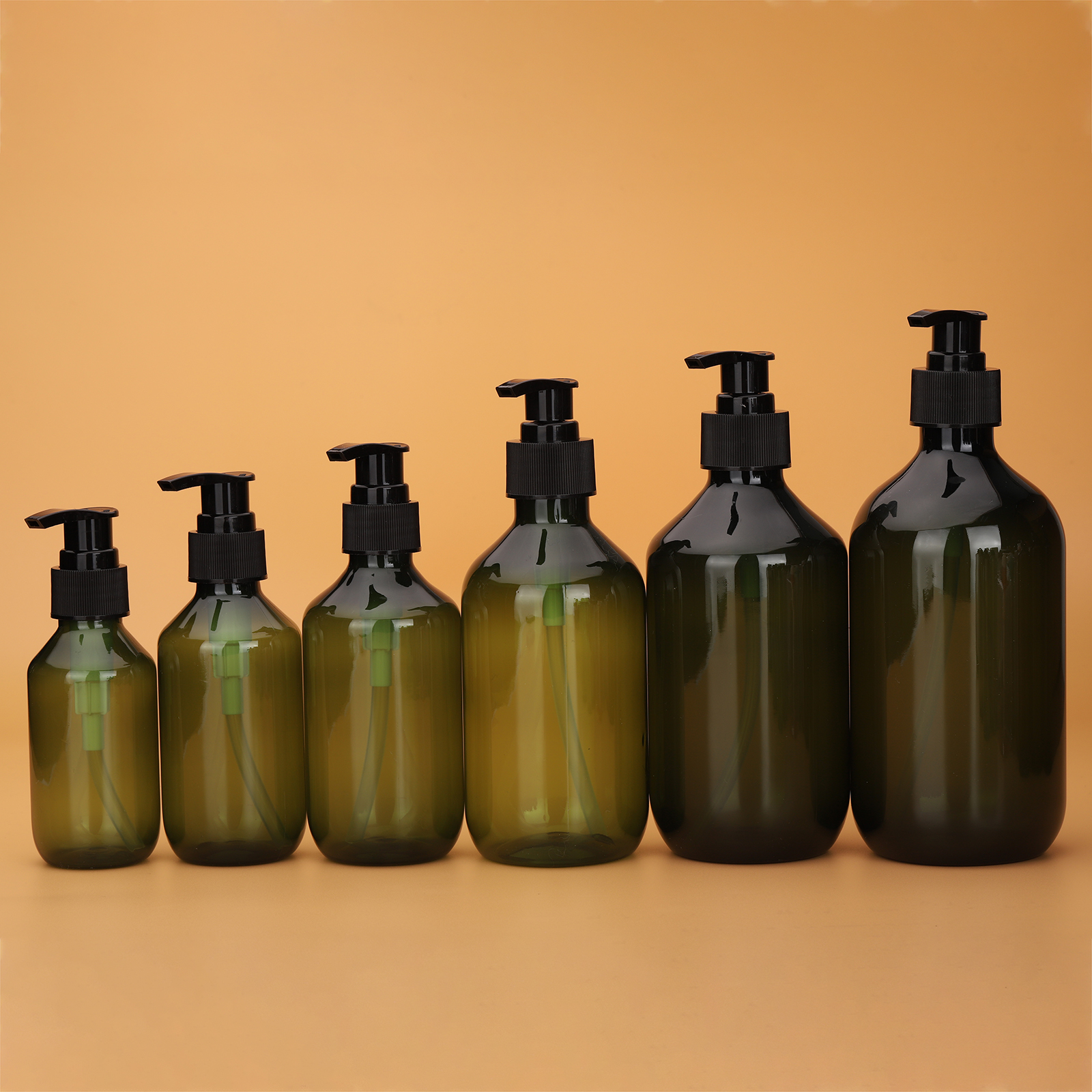 Empty Body Wash Bottle 100ml 150ml 200ml 300ml 400ml 500ml Amber Green Gray Pet Plastic Shampoo Hand Wash Lotion Pump Bottles