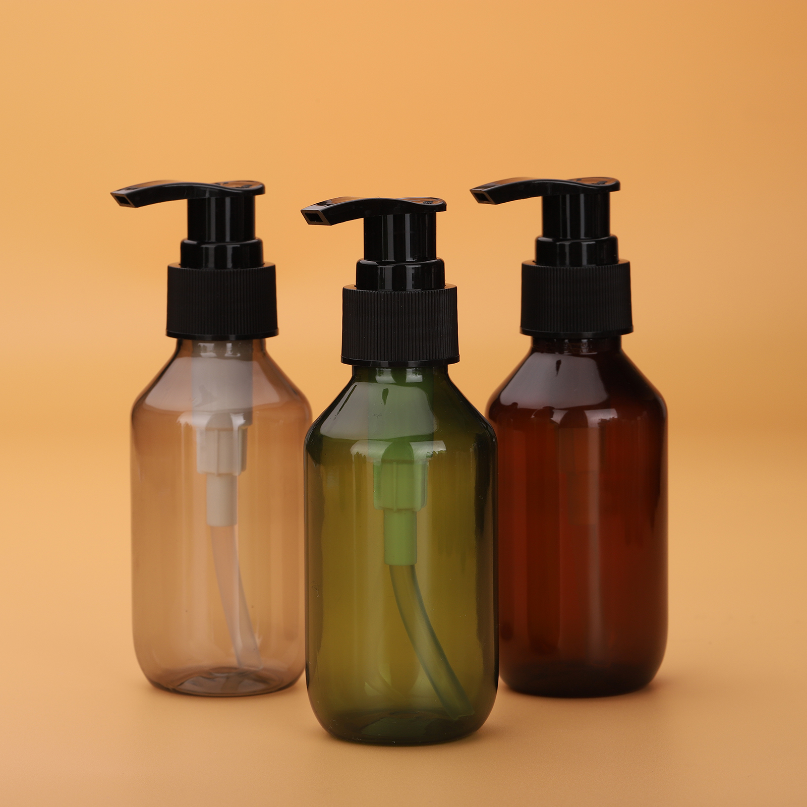 Empty Body Wash Bottle 100ml 150ml 200ml 300ml 400ml 500ml Amber Green Gray Pet Plastic Shampoo Hand Wash Lotion Pump Bottles