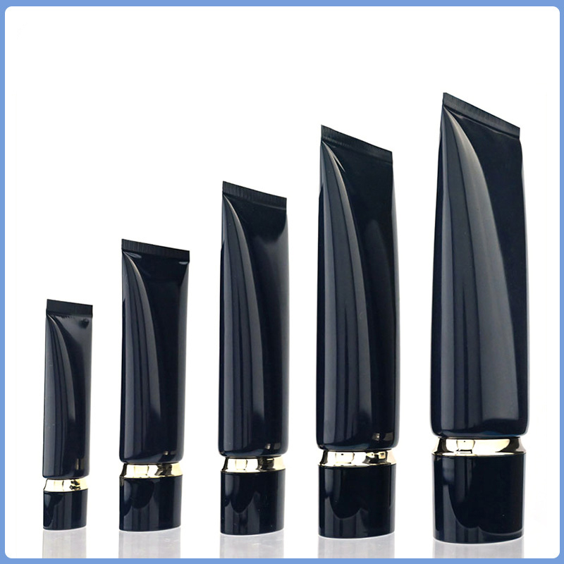 Luxury Empty 30ml 50ml 100ml 150ml 200ml Black Plastic Pe Cosmetic Squeeze Printing Tube With Screw Cover