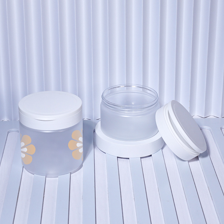 180g 240g 300g 360g 480g Facial Care Packaging Frosted PET Plastic Jar White Pp Flip Top Cap Cosmetic Jar