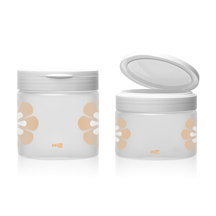 180g 240g 300g 360g 480g Facial Care Packaging Frosted PET Plastic Jar White Pp Flip Top Cap Cosmetic Jar