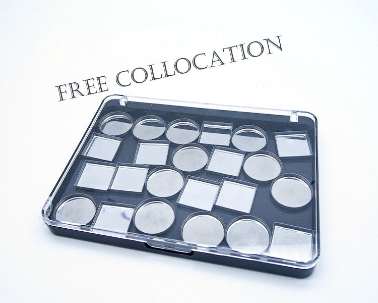 Refillable Black Color New Style Logo Customized Eyeshadow Container Unique Design Magnetic Eyeshadow Palette Case