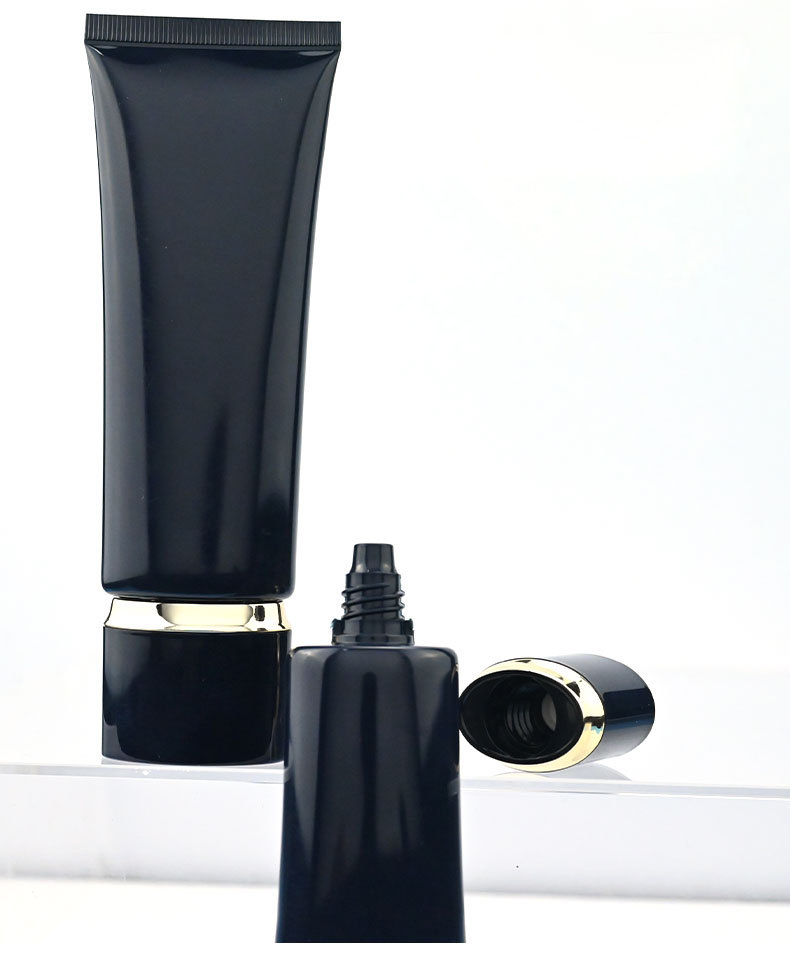 Luxury Empty 30ml 50ml 100ml 150ml 200ml Black Plastic Pe Cosmetic Squeeze Printing Tube With Screw Cover