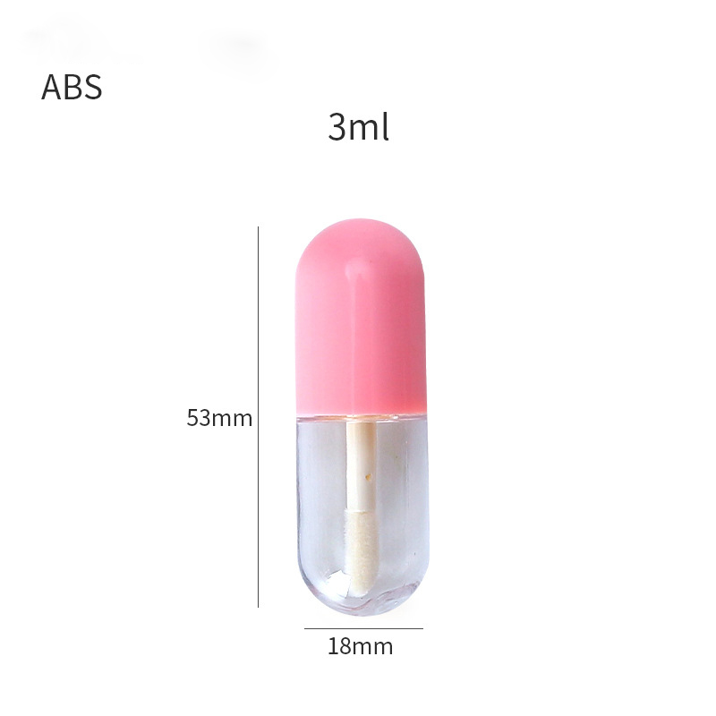 Pms Color Red Color Modern Round Lip Gloss Tubes Private Label Capsule Shape Lipgloss Tube Clear