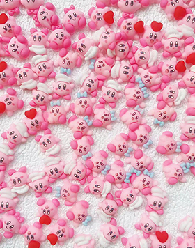 Japan Cartoon Handmade Resin Nail Art Decorations Game Character Kirby Anime 3D Kawaii Nail Charms