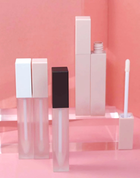 7ml Lip Gloss Containers Tube Packaging With Wands Frosted Transparent Lipgloss Tube Square Matte Lip Gloss Tubes