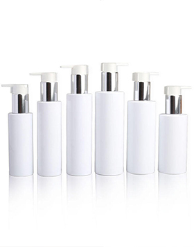 Luxury White Body Lotion Bottle 100ml 120ml 150ml Refillable PET Plastic Shampoo Pump Bottle With Pump