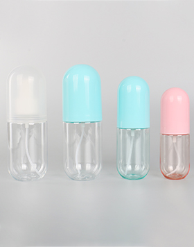 Candy Color Lotion Bottle Pill Capsule Shaped Pink Blue 40ml 60ml 100ml PET Plastic Cosmetic Spray Pump Bottles