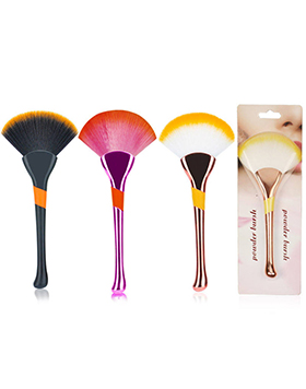 Professional Synthetic Hair Colorful Face Highlight Powder Brush Single Fan Makeup Brush