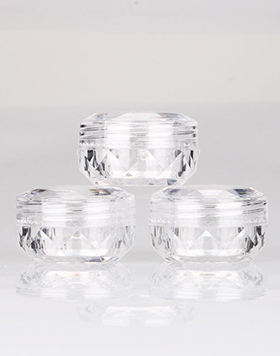 3g 5g Plastic Mini Empty Loose Powder Jar Eye Shadow Powder Blush Case Diamond Shape Cosmetics Transparent Jar