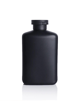 350ml PET Plastic Bottle Shampoo Matte Black Flat Shower Bottles Plastic Squeeze Bottle With Flip Top Cap For Men