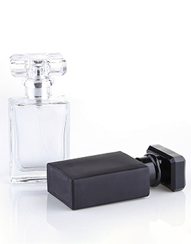 30ml Clear Frosted Black Refillable Flat Square Empty Glass Bottle Rectangular Perfumes Bottle With Cap