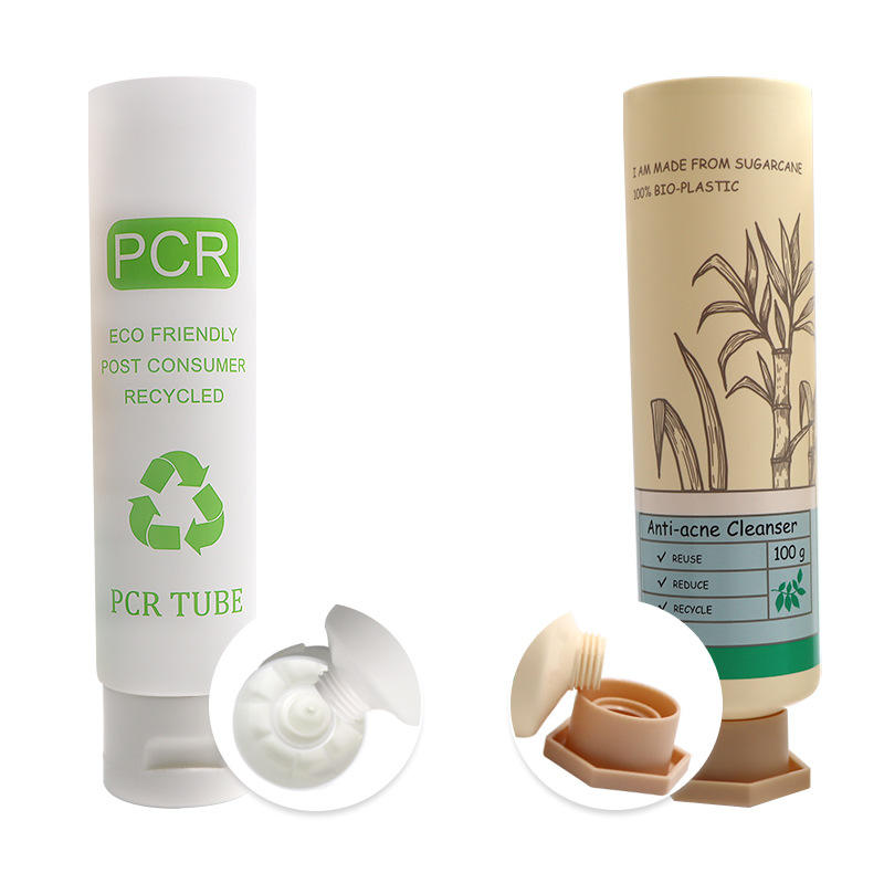 Customized Empty PCR Hand Lotion Tubes Skincare Packaging Recycled Plastic Squeeze Cosmetic Tube For Cream