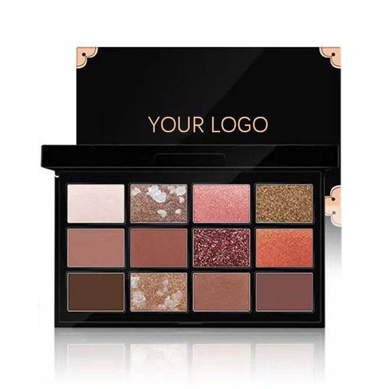 Customized Waterproof Shimmer Diamond Eyeshadow Private Label 12 Colors Glitter Matte Eyeshadow Palette