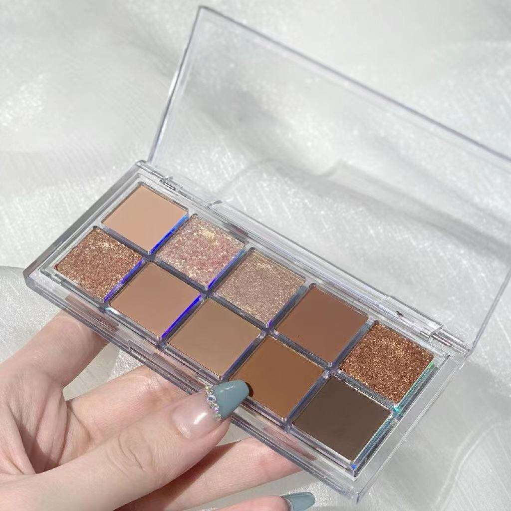 Customized Makeup Cosmetic Set Cruelty Free Glitter Cream Pearlescent Matte 10 Colors Eyeshadow Palette