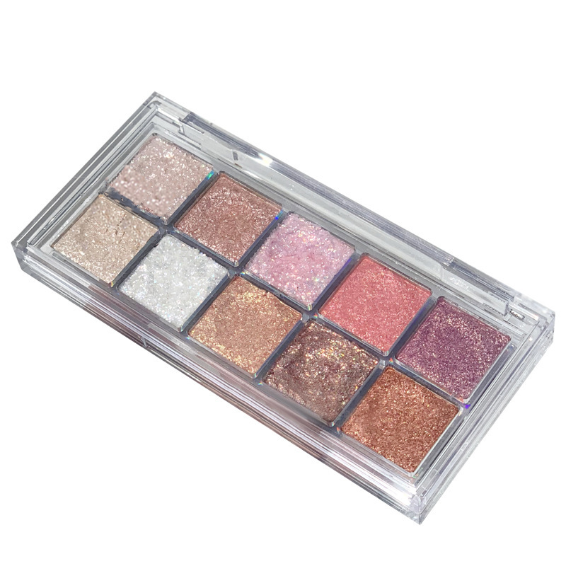 Customized Makeup Cosmetic Set Cruelty Free Glitter Cream Pearlescent Matte 10 Colors Eyeshadow Palette