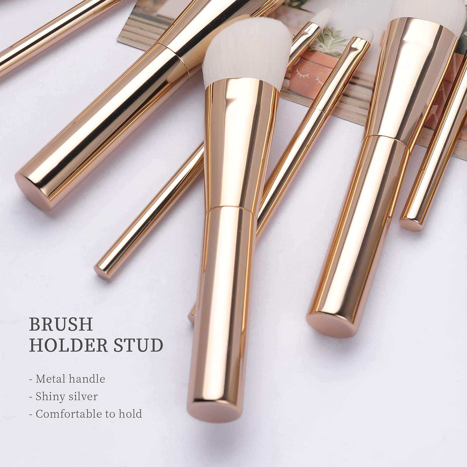 Natural Luxury High Quality White Hair Gold Handle Makeup Brush 8pcs Custom Logo Makeup Brush Set