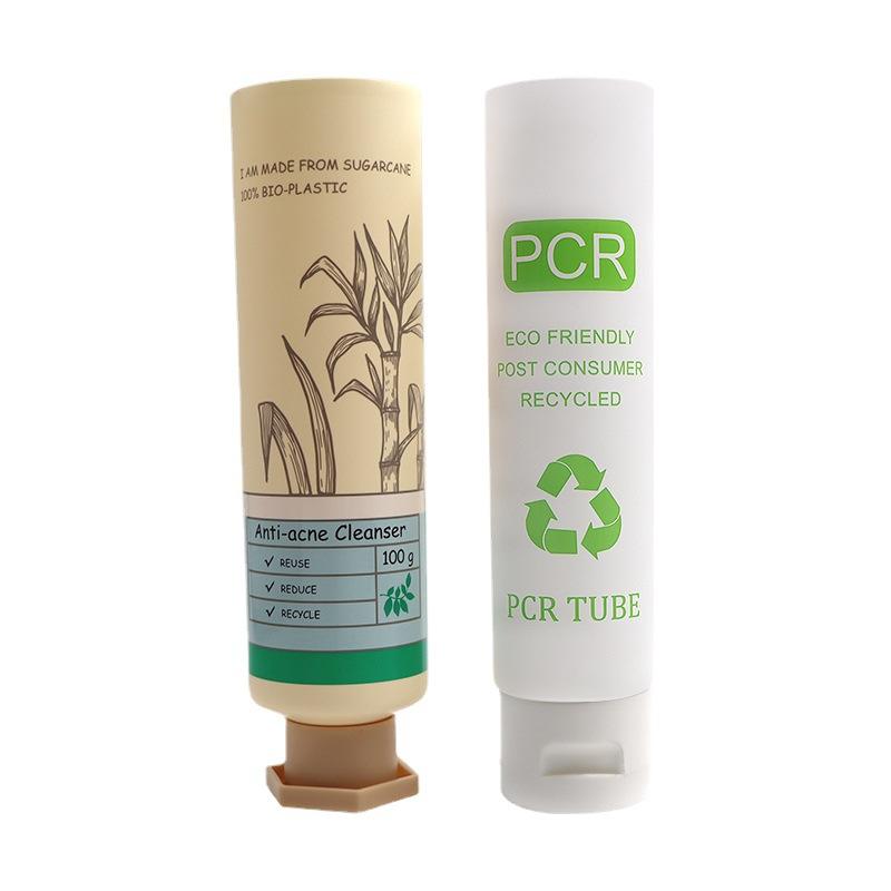 Customized Empty PCR Hand Lotion Tubes Skincare Packaging Recycled Plastic Squeeze Cosmetic Tube For Cream