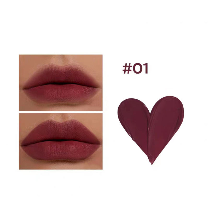 Custom Lip Gloss Private Label Heart Shaped Vegan Waterproof Velvet Lip Tint Liquid Matte Lipstick