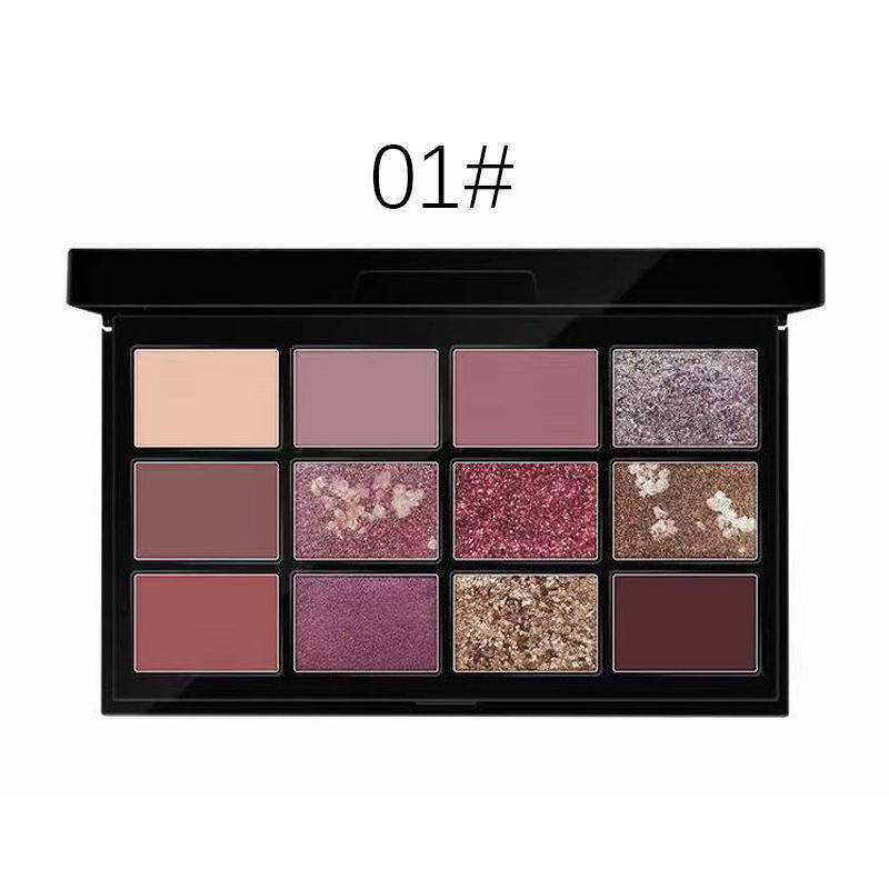 Customized Waterproof Shimmer Diamond Eyeshadow Private Label 12 Colors Glitter Matte Eyeshadow Palette