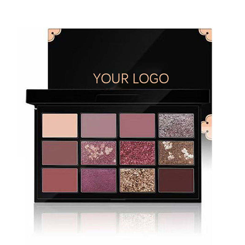 Customized Waterproof Shimmer Diamond Eyeshadow Private Label 12 Colors Glitter Matte Eyeshadow Palette