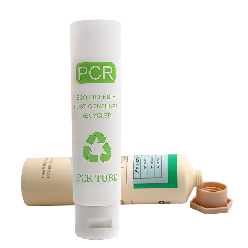 Customized Empty PCR Hand Lotion Tubes Skincare Packaging Recycled Plastic Squeeze Cosmetic Tube For Cream