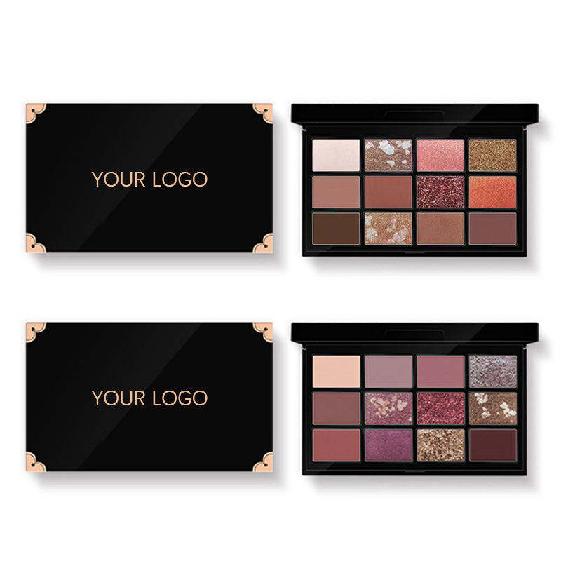 Customized Waterproof Shimmer Diamond Eyeshadow Private Label 12 Colors Glitter Matte Eyeshadow Palette