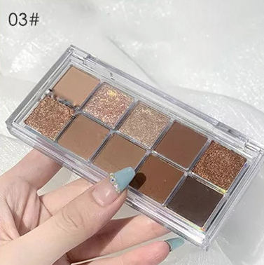 Customized Makeup Cosmetic Set Cruelty Free Glitter Cream Pearlescent Matte 10 Colors Eyeshadow Palette