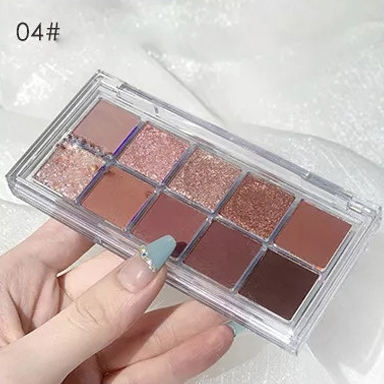 Customized Makeup Cosmetic Set Cruelty Free Glitter Cream Pearlescent Matte 10 Colors Eyeshadow Palette