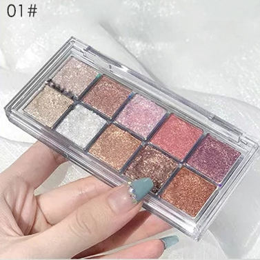 Customized Makeup Cosmetic Set Cruelty Free Glitter Cream Pearlescent Matte 10 Colors Eyeshadow Palette