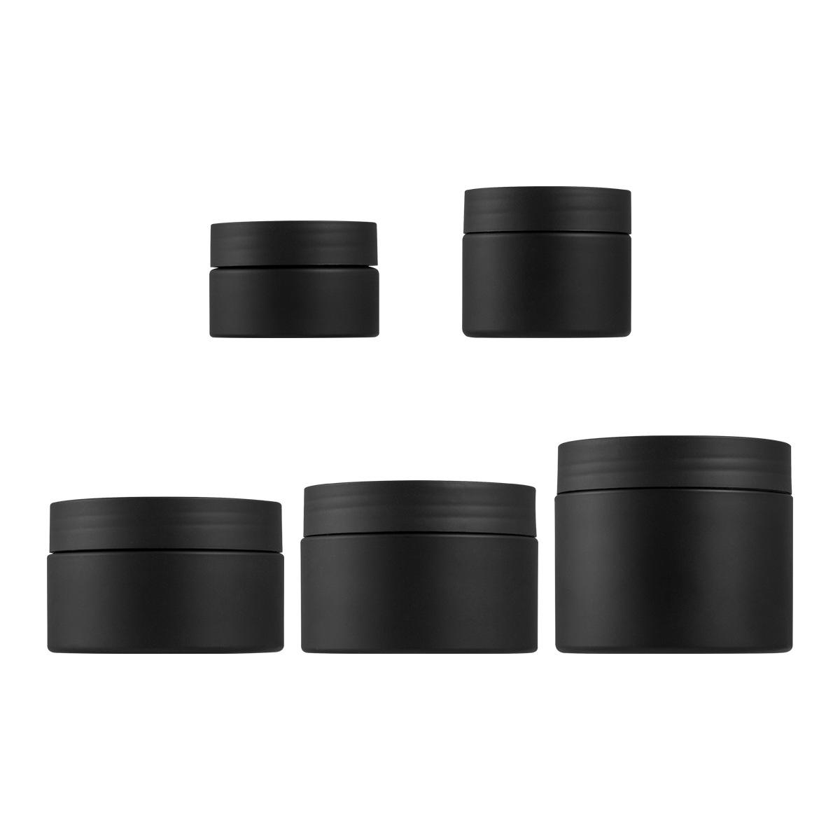 30g 50g 100g 120g 150g Round Matte Black PET Skin Care Body Butter Eco-Friendly Plastic Eye Cream Jar With Lid