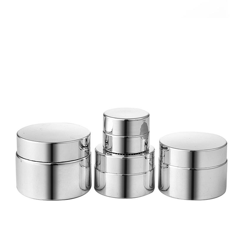 Electroplate Silver 5 10 15 20 30 50g Face Cream Empty Cosmetic Packaging Portable Custom Glass Jar With Lid