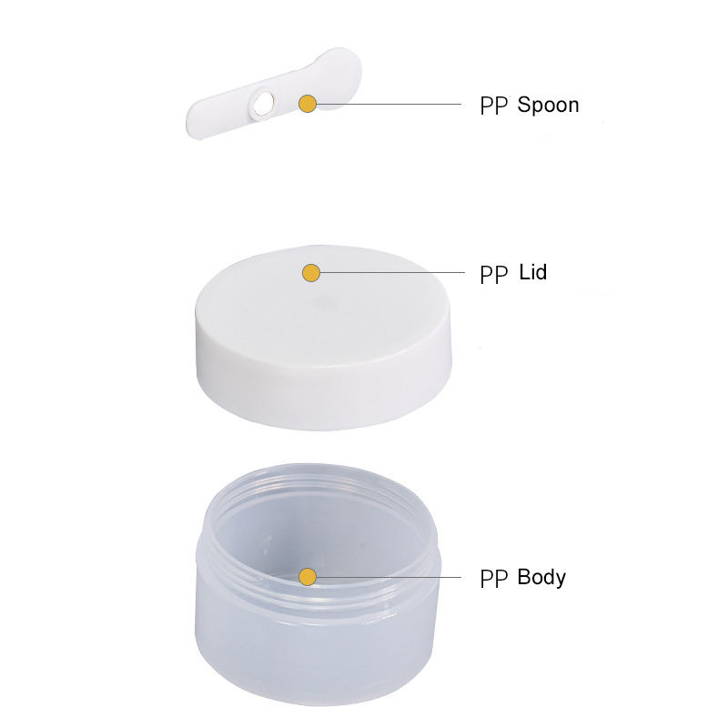 Pp Plastic Cream Jar Cleaning Facial Mudpack Pots 100g Cosmetic Face Cream Jar With Magnetic Spoon