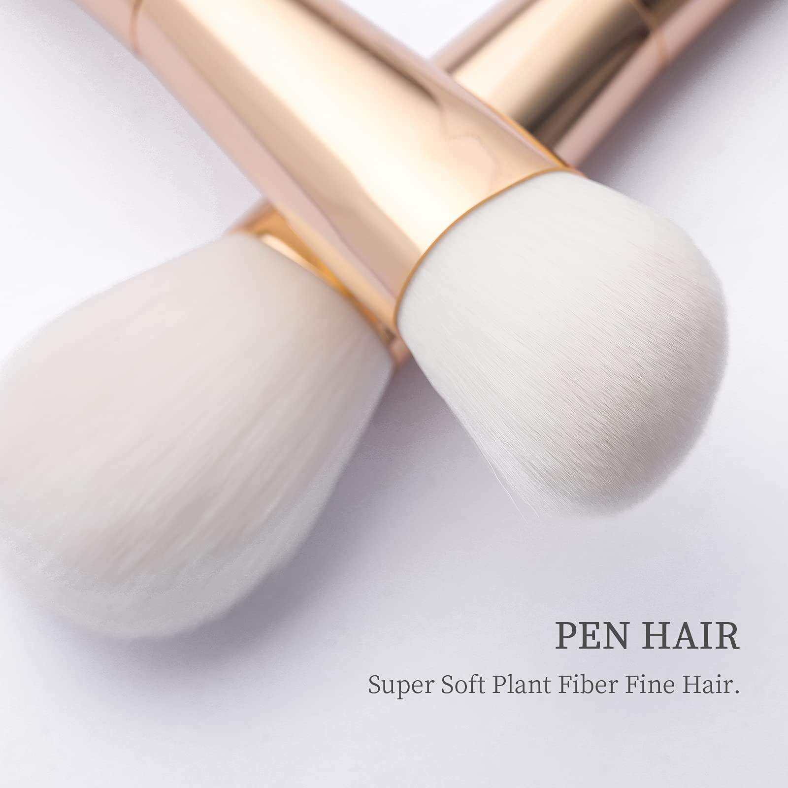 Natural Luxury High Quality White Hair Gold Handle Makeup Brush 8pcs Custom Logo Makeup Brush Set