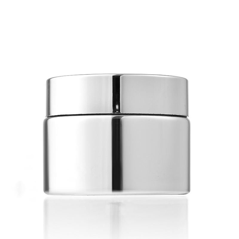 Electroplate Silver 5 10 15 20 30 50g Face Cream Empty Cosmetic Packaging Portable Custom Glass Jar With Lid