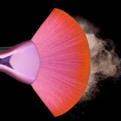 Professional Synthetic Hair Colorful Face Highlight Powder Brush Single Fan Makeup Brush