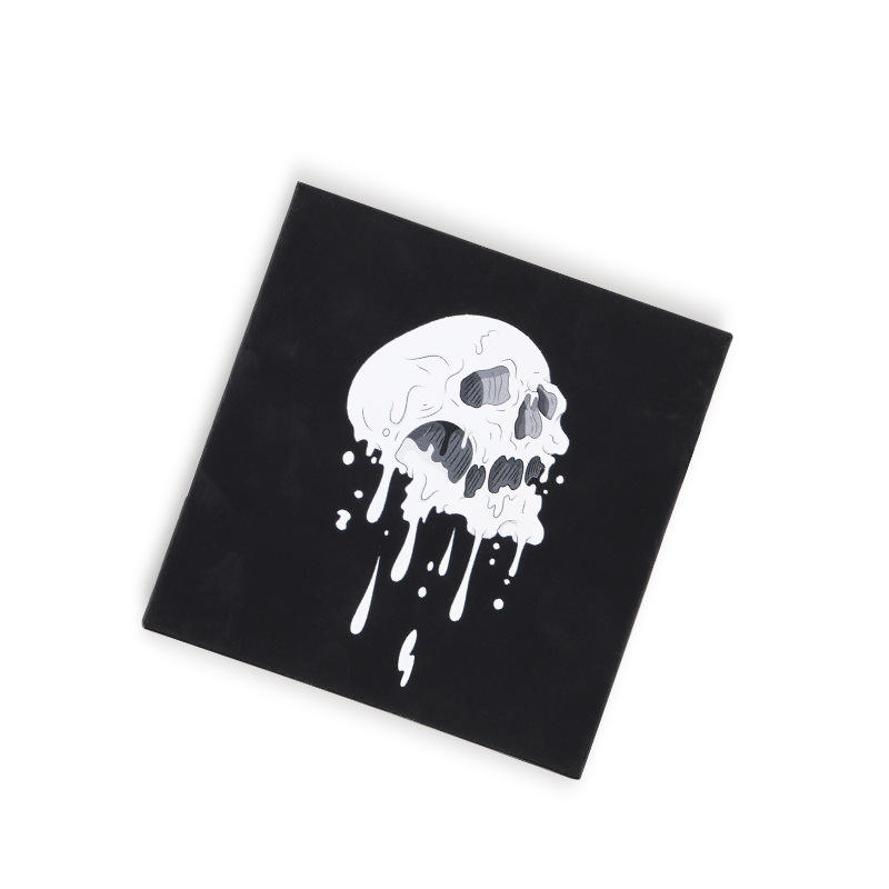 Skull Printing Custom Logo Small Square Waterproof Quality Pressed Matte Eyeshadow Palette