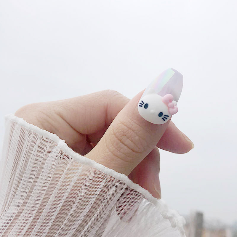 Cute Animal Bow Fun Nail Accessories Rotatable Kawaii 3D Kitty Nail Charms For DIY Nails Art