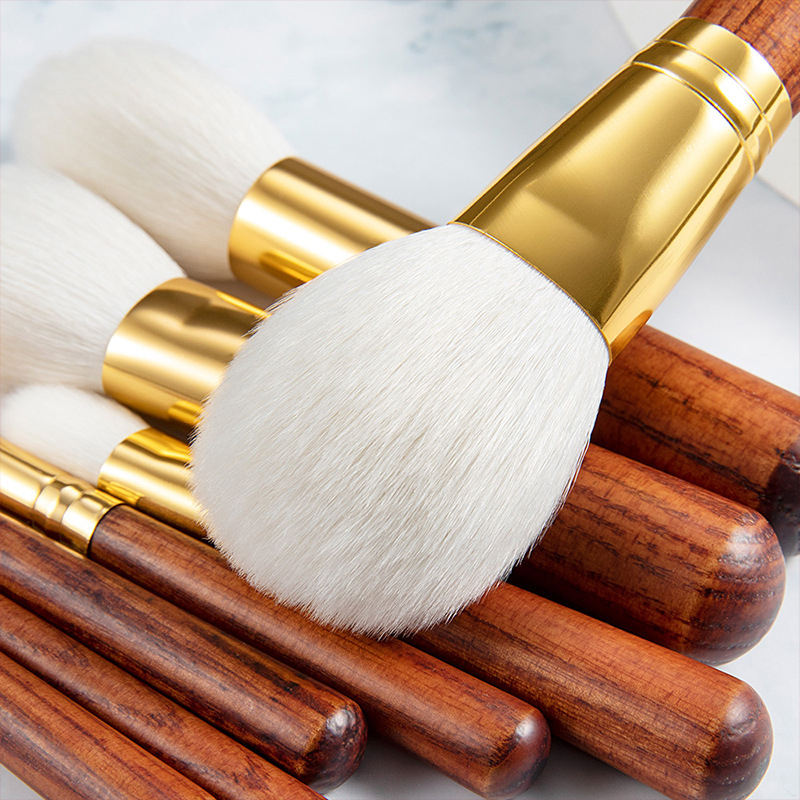 Professional High Quality 7 Pcs Customized Animal Goat Hair Makeup Brushes Set